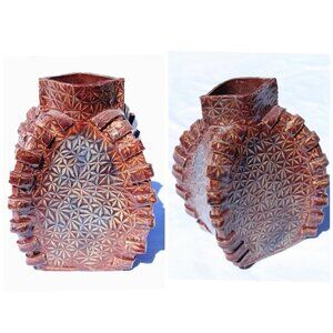 Handmade Altered Ceramic Bottle Contemporary Organic Shape Decorative Vase